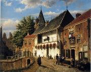 unknow artist, European city landscape, street landsacpe, construction, frontstore, building and architecture. 143